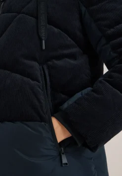 Puffer Jacke mit Cord-Mix
