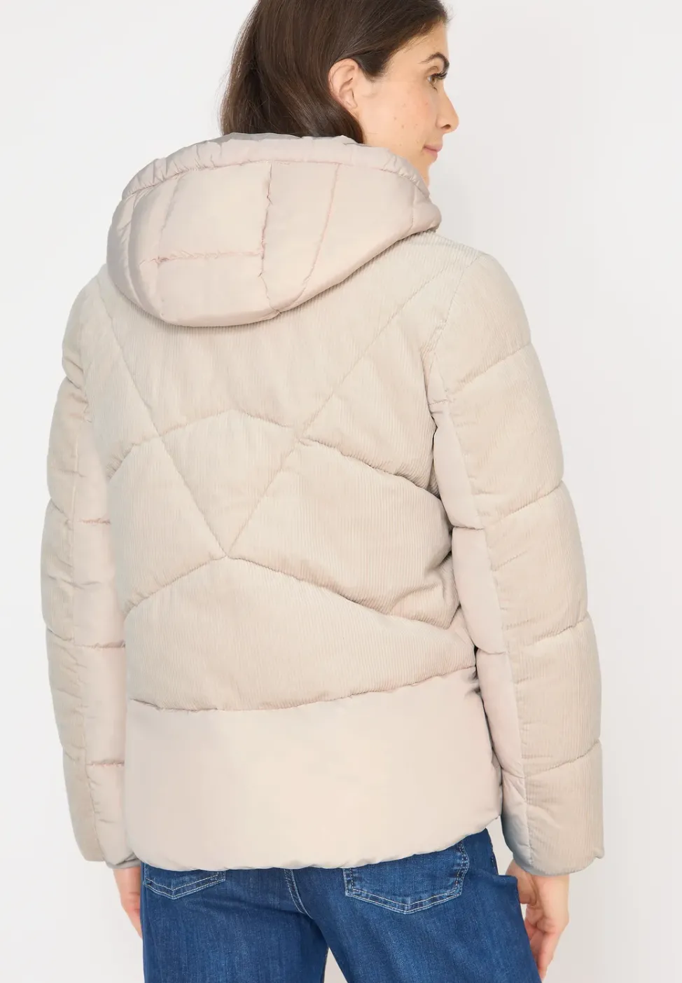 Puffer Jacke mit Cord-Mix