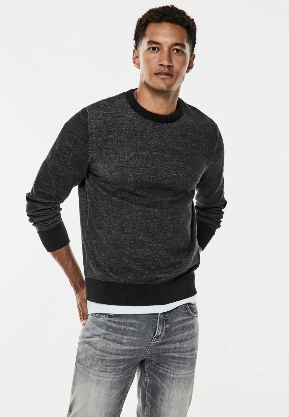 Pullover in Two Tone Optik