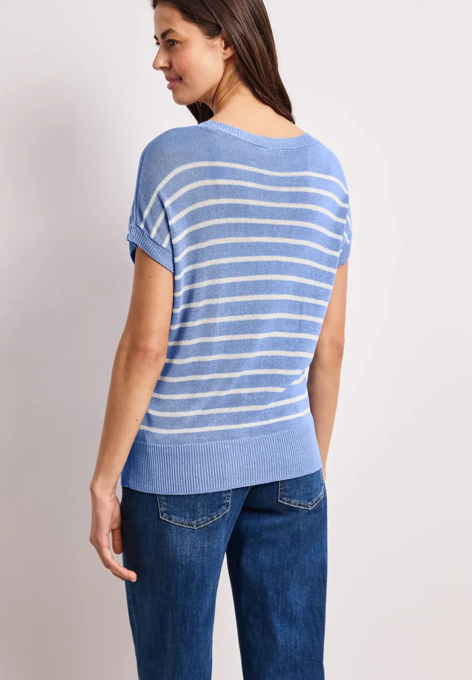 Pullover mit Boatneck und Streifen