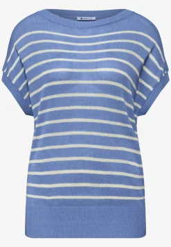 Pullover mit Boatneck und Streifen