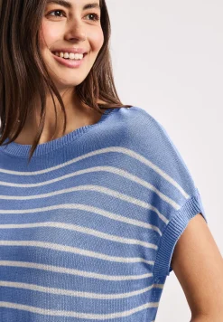 Pullover mit Boatneck und Streifen