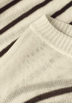 Pullover mit Boatneck und Streifen