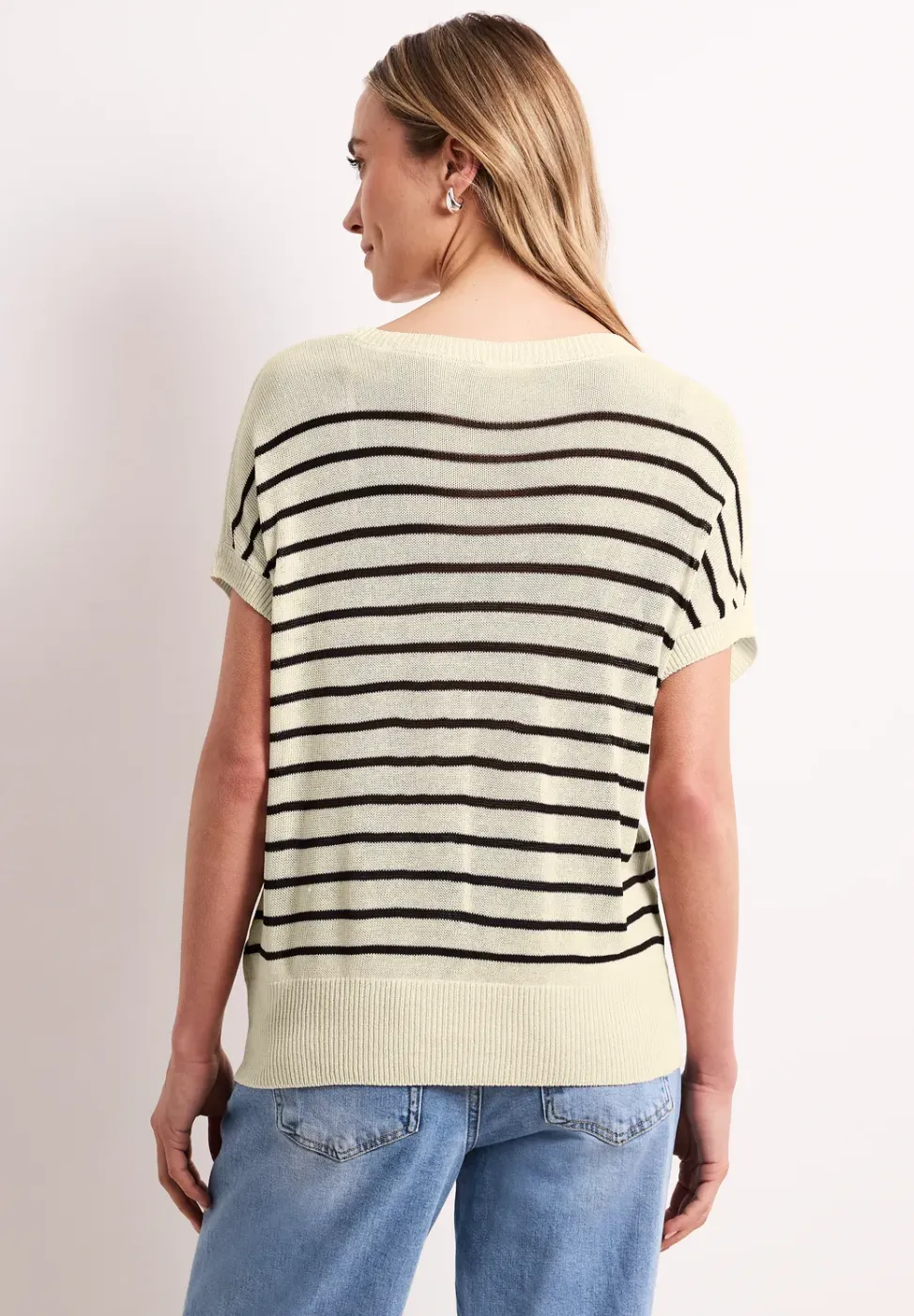 Pullover mit Boatneck und Streifen