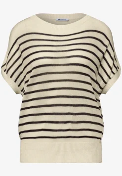 Pullover mit Boatneck und Streifen