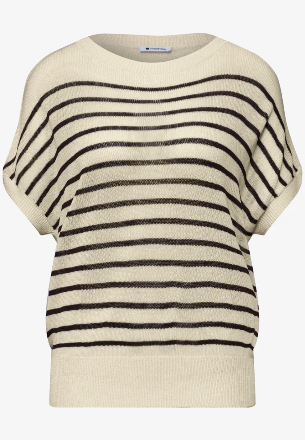 Pullover mit Boatneck und Streifen