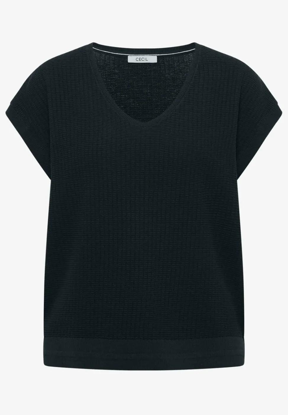 Pullover mit gerundetem V-Ausschnitt