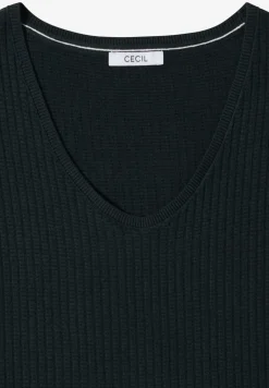 Pullover mit gerundetem V-Ausschnitt