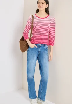Pullover mit Rundhals und Streifen