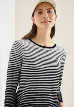 Pullover mit Rundhals und Streifen