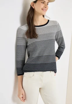 Pullover mit Rundhals und Streifen