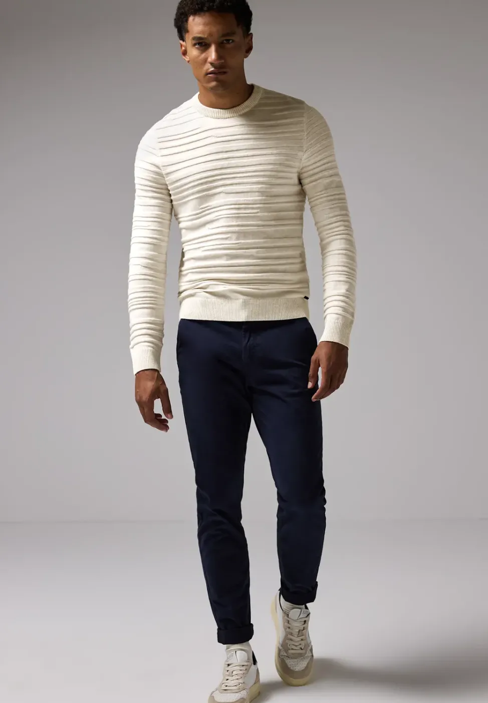 Pullover mit Strukturstreifen
