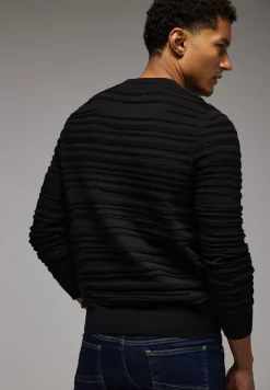 Pullover mit Strukturstreifen