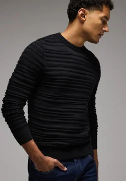 Pullover mit Strukturstreifen