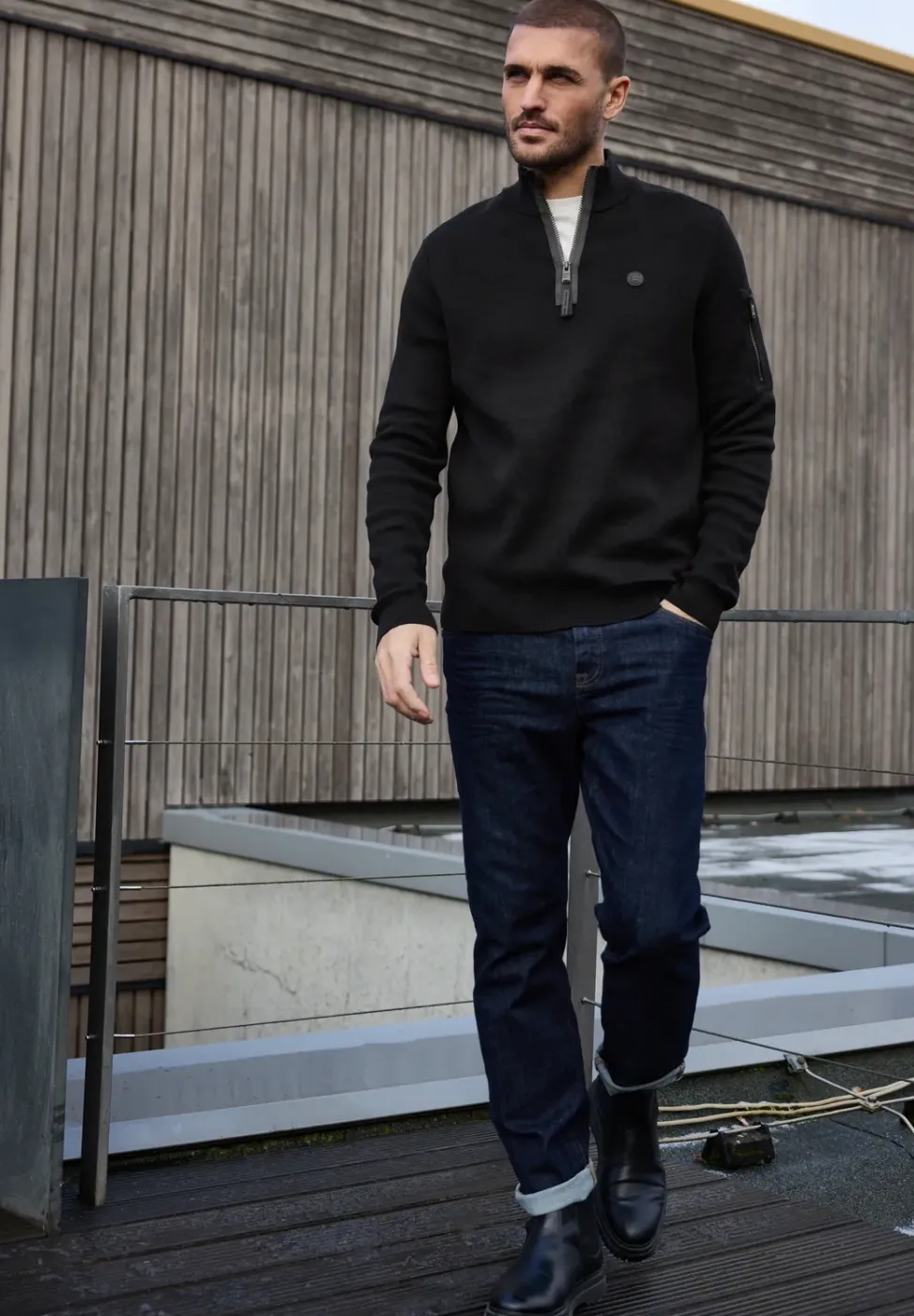 Pullover mit Troyerkragen