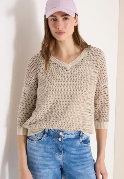 Pullover mit V-Neck und Garnmix