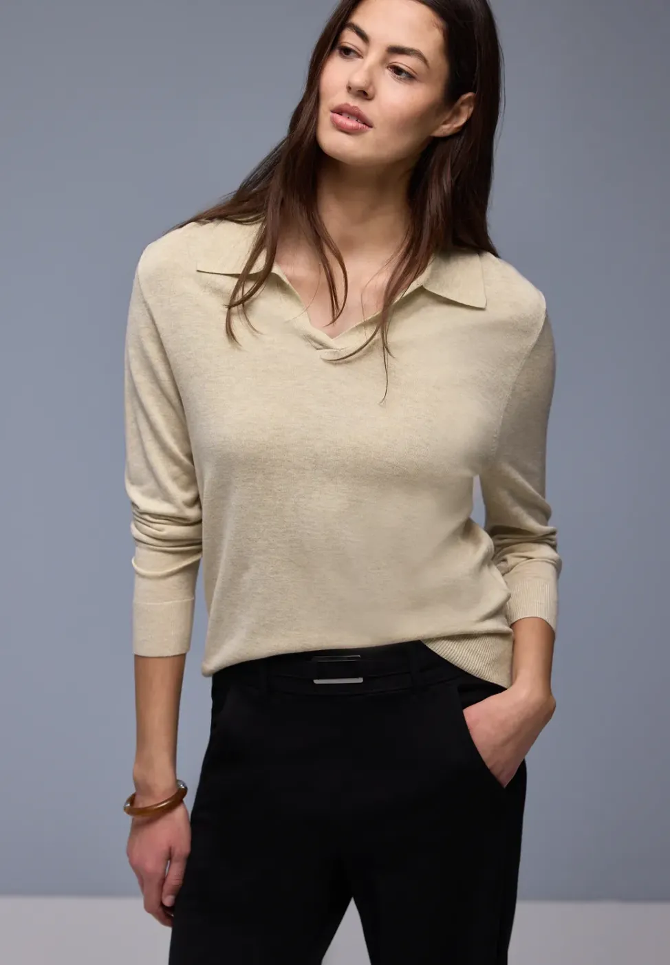 Pullover mit Polokragen