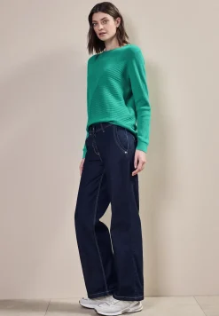 Pullover mit Rippstrukturmix