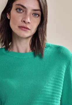 Pullover mit Rippstrukturmix