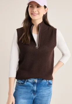 Pullunder im Crochet-Look mit Zipper