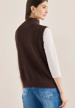 Pullunder im Crochet-Look mit Zipper