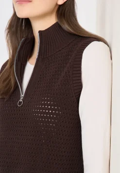 Pullunder im Crochet-Look mit Zipper