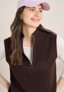 Pullunder im Crochet-Look mit Zipper