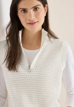 Pullunder im Crochet-Look mit Zipper