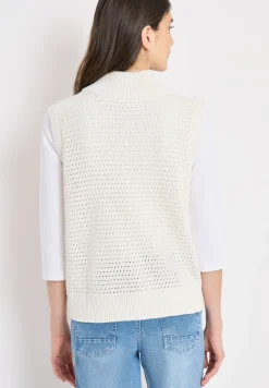 Pullunder im Crochet-Look mit Zipper