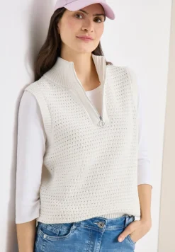 Pullunder im Crochet-Look mit Zipper