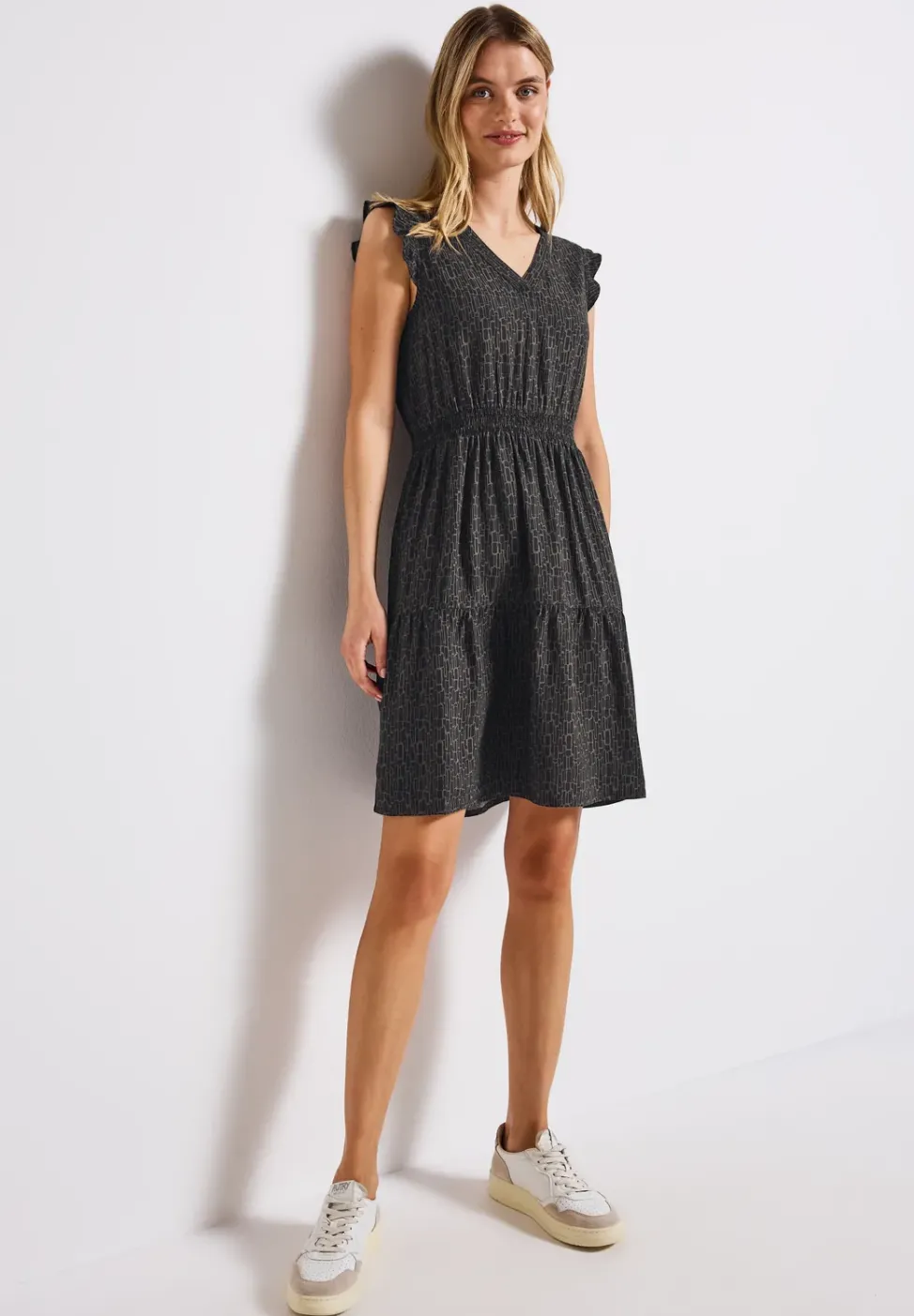 Puzzle Print Tunika-Kleid