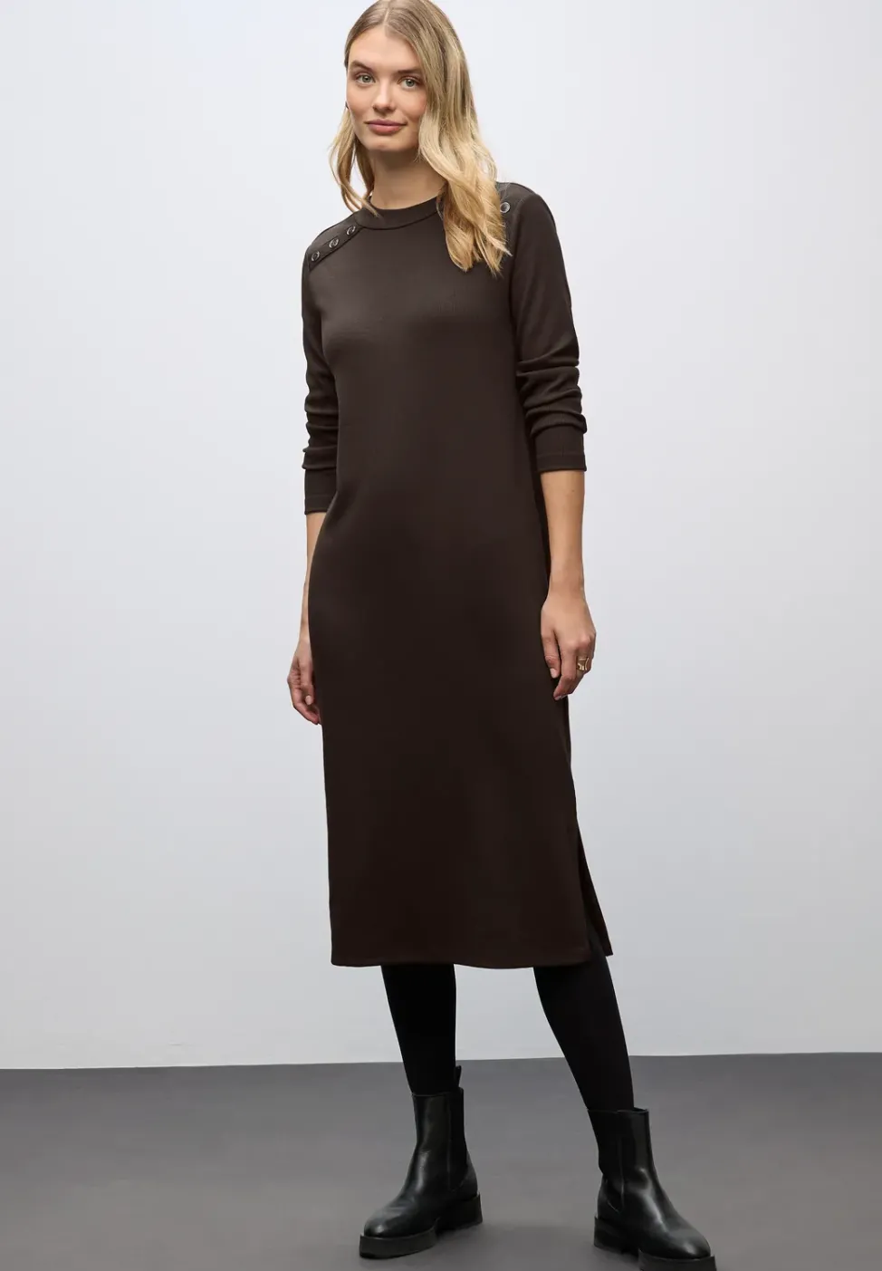 Rippstruktur Kleid