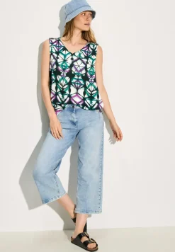 Ärmellose Bluse mit Print