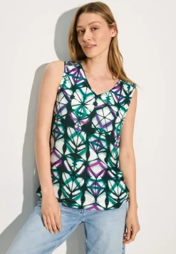 Ärmellose Bluse mit Print