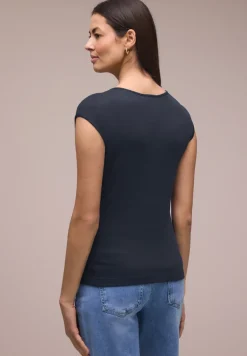Ärmelloses Shirt mit Diamantausschnitt
