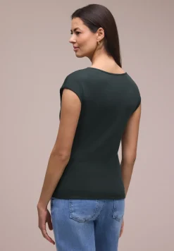 Ärmelloses Shirt mit Diamantausschnitt