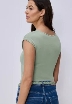 Ärmelloses Shirt mit Diamantausschnitt