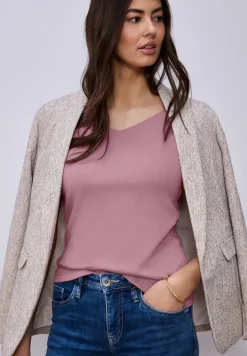 Ärmelloses Shirt mit Diamantausschnitt