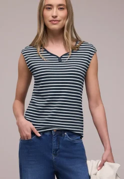 Ärmelloses Shirt mit Knopfdetail