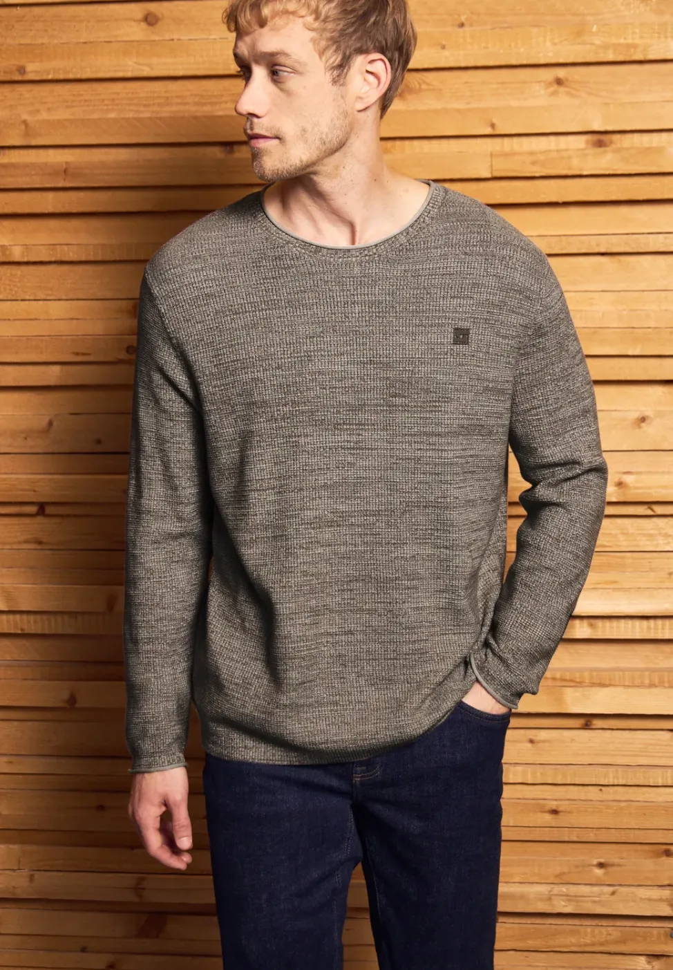 Rundhals Strukturpullover