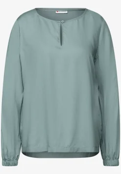 Rundhalsbluse mit Cut-Out