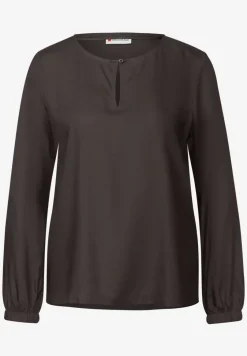 Rundhalsbluse mit Cut-Out
