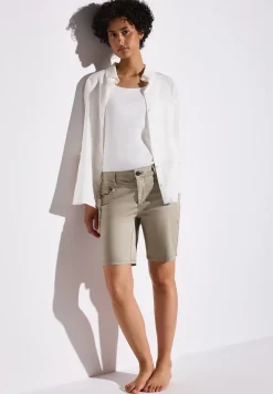 Satin Bermuda mit Zipper