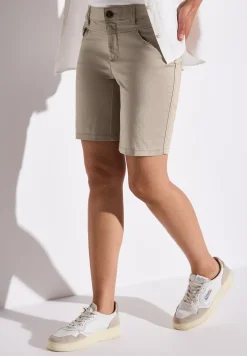 Satin Bermuda mit Zipper