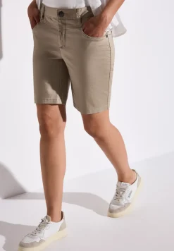 Satin Bermuda mit Zipper