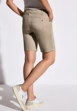 Satin Bermuda mit Zipper