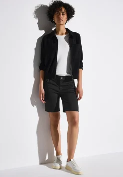 Satin Bermuda mit Zipper