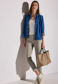 Satin-Hose im Casual Fit