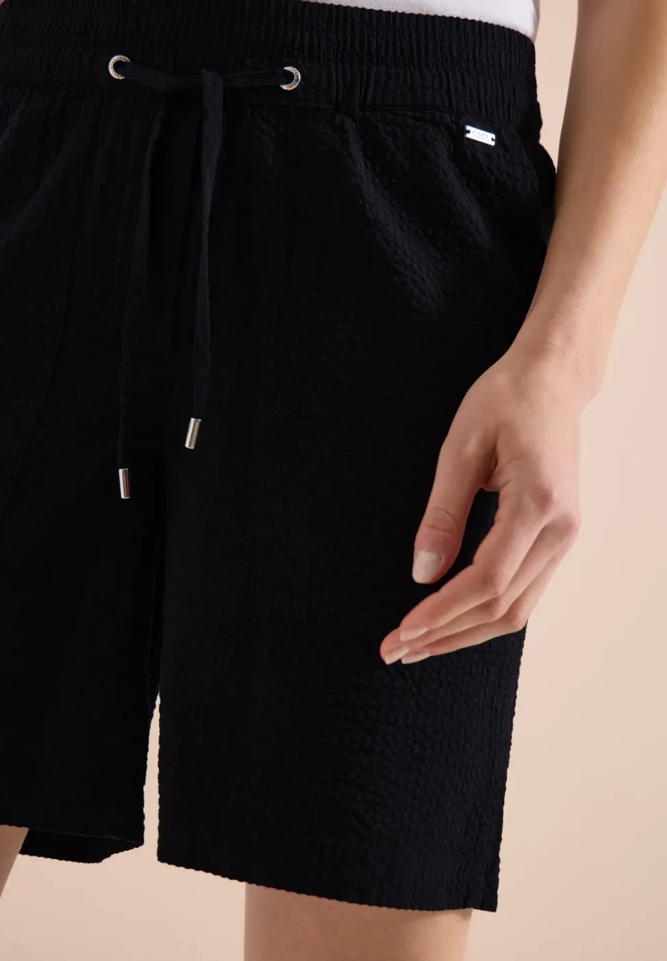 Seersucker Shorts in Uni Farben