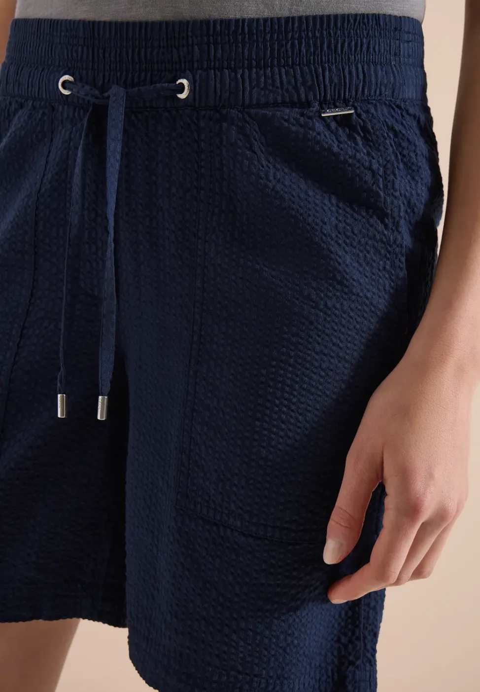 Seersucker Shorts in Uni Farben
